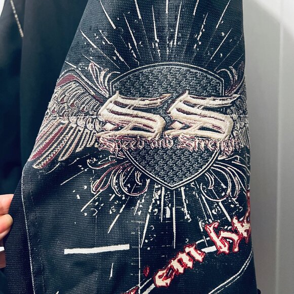 Speed & Strength Gear-Men's X Large Lined Motorcycle Jacket-Hang em High-Bl/Red - Picture 6 of 16